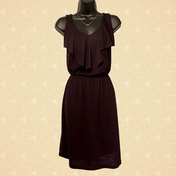 Nicole Miller Dresses & Skirts - Nicole Miller New York Magic Black Midi Dress, Empire Waist, Ruffles, Racerback